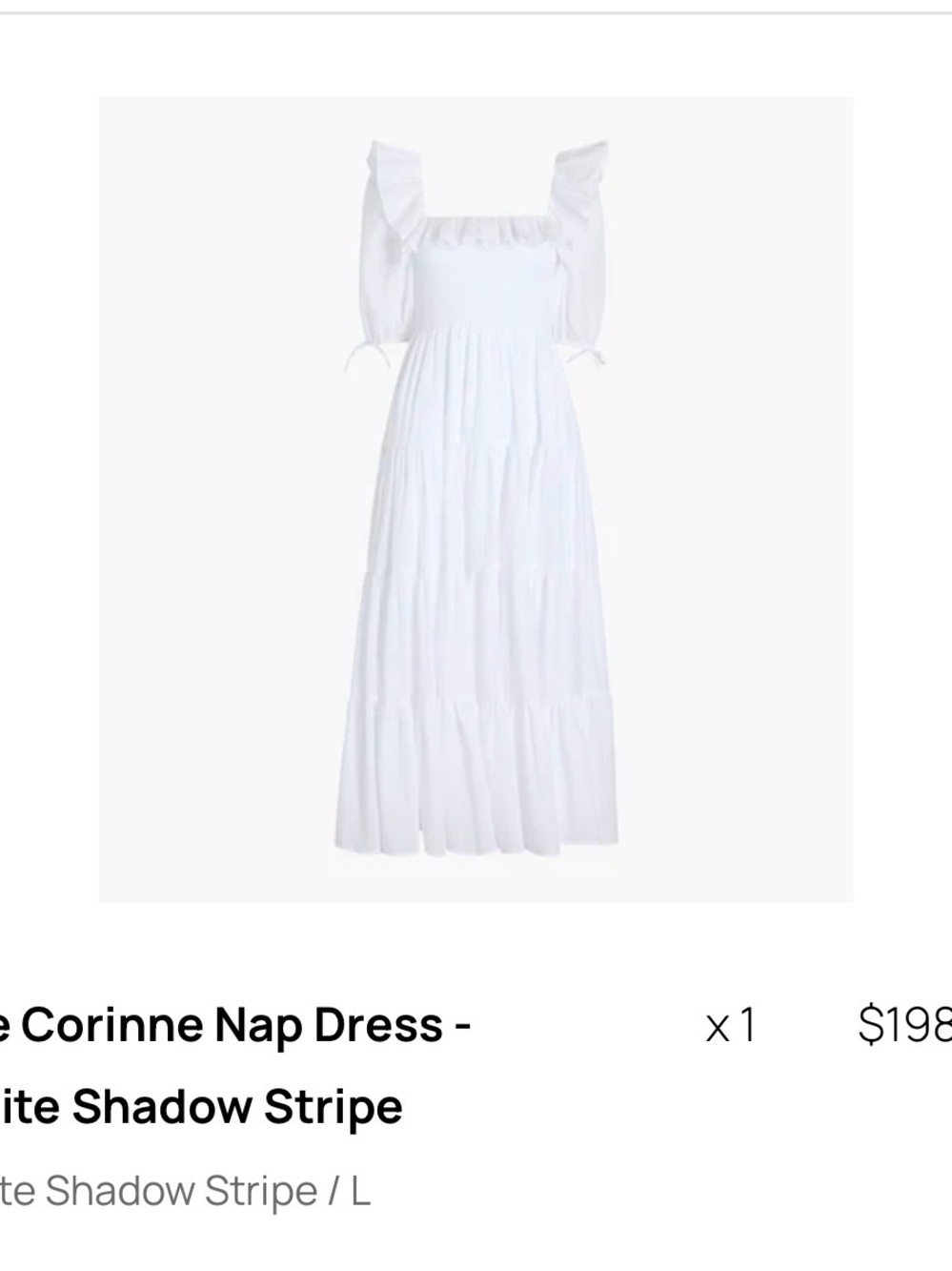 Hill House Corinne White Ruffle-Sleeve Tiered Maxi Dress - Picture 3 of 3
